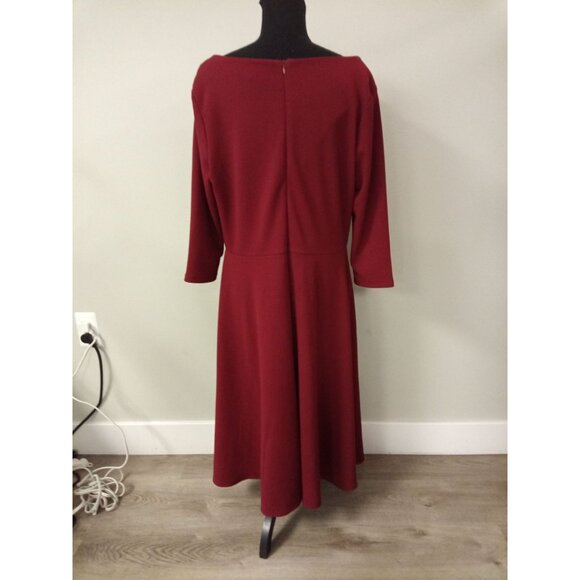 Danny and Nicole Women's Red Cowl Neck Midi Dress Size 16 - Picture 3 of 8